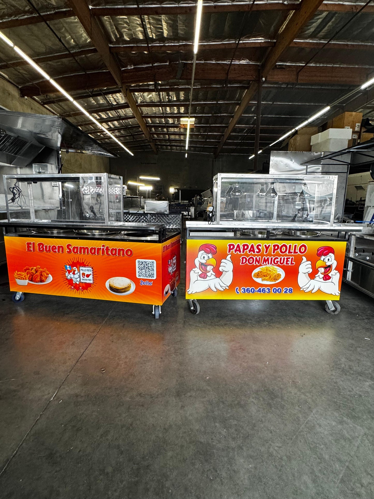 Chicken Deep Frying Cart with Food Display