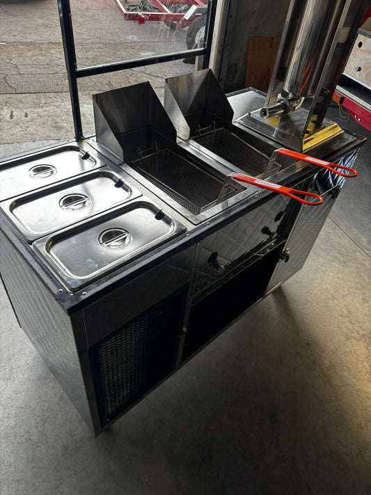 Churro cart with double deep fryer & Screen Guard