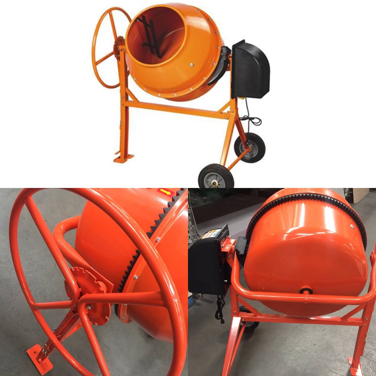 Electric Cement mixer 8.83 CuFt Capacity Steel Drum