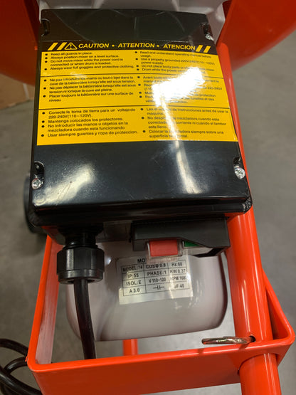 Metal drum cement mixer electric 5 CuFt.
