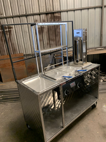 Churro cart with double tank fryer