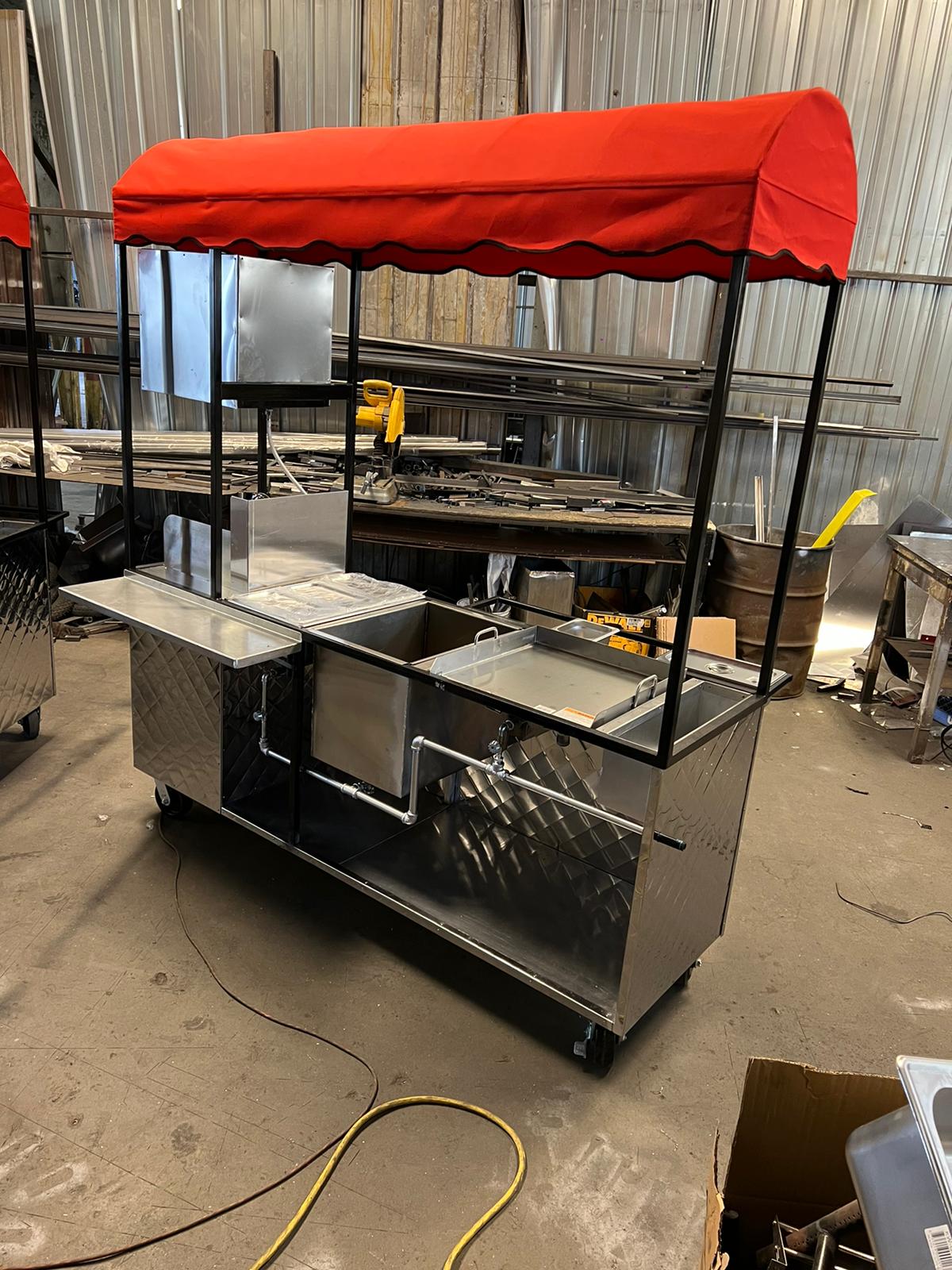 Hot Dog Elote Multi-use catering cart deep fryer and baskets